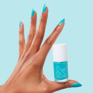 Olive & June Jewel Pop  nearly-neon turquoise Long Lasting Polish